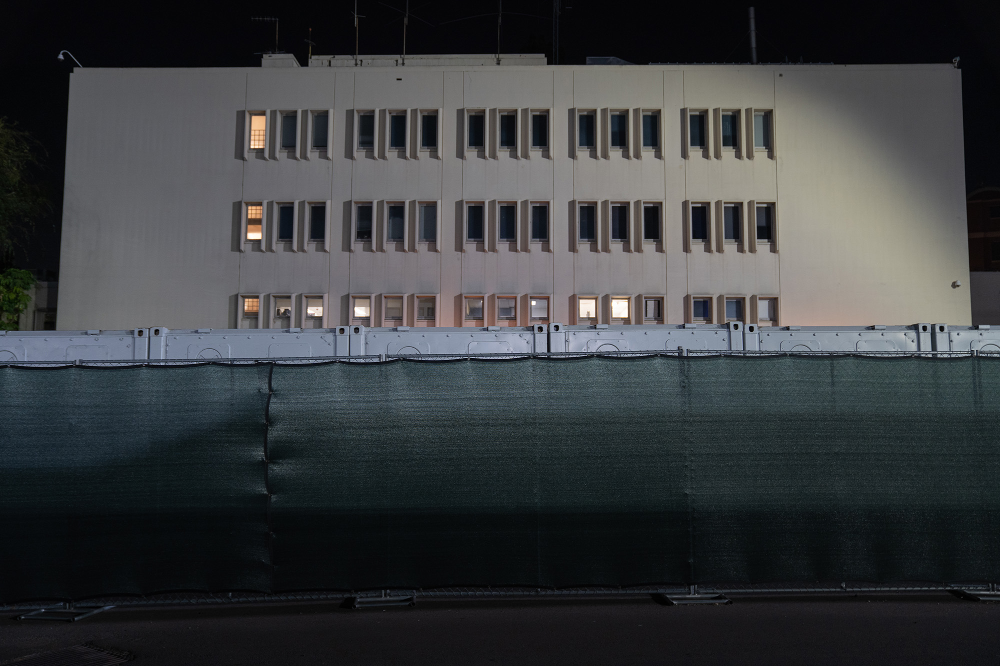 Refrigerated overflow mortuary containers outside the Los Angeles County Department of Medical Examination in Los Angeles, California, on Wednesday, January 6.